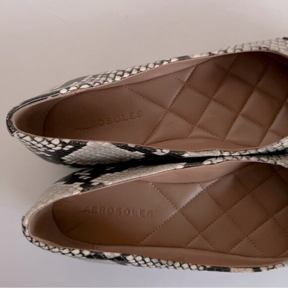 Aerosoles - Snake Pattern Ballet Flat Slip On - Multi Natural Snake. Size: 6 US. - Picture 11 of 15